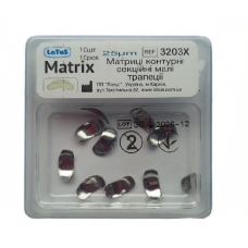 3203X Матрицы металлические контурные секционные Latus (25мкм, малая трапеция, 10шт)