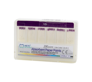 Meta Biomed Absorbent Paper Points, Meta Biomed Paper pins 02 №10, 200pcs