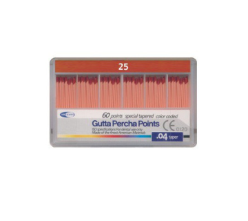 Meta Biomed Gutta Percha Points, Мета Биомед Гуттаперчевые штифты 04 №25, 60шт