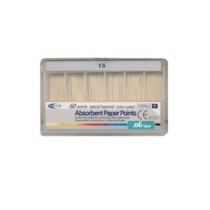 Meta Biomed Absorbent Paper Points, Мета Биомед Бумажные штифты 06 №15, 60шт