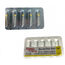Quartz pins Fluted with stopper Luxor Dental No. 1 (yellow) blister pack of 5 pcs