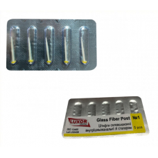 Fiberglass conical pins with stopper Luxor Dental No. 1 (yellow) blister pack of 5 pcs