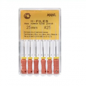 MANI H-FILES 25mm. No. 15-40 6 pcs. MANY ASH FILES 25mm. No. 15-40 6 pcs.