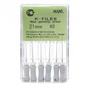 Мани Ка файлы 25 мм Mani K-files 25mm № 15-40 6 шт