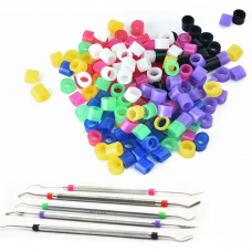 Цветные силиконовые кольца для маркировки инструмента, 5 цветов, 100шт