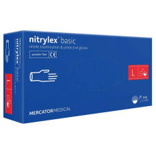 Перчатки нитриловые неопудренные Nitrylex Basic L (Нитрилекс) Синие 100 шт/уп