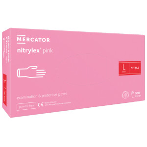 Перчатки нитриловые Нитрилекс РОЗОВЫЕ, nitrylex 50пар/100шт, L