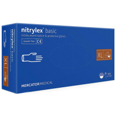 Перчатки нитриловые неопудренные Nitrylex Basic ХL (Нитрилекс) Синие 100 шт/уп