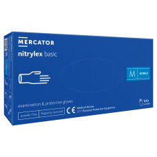 Перчатки нитриловые Nitrylex Basic M Синие 100 шт/уп  Mercator Medical