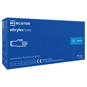 Перчатки Нитриловые Nitrylex Basic M Синие 200 шт/уп
