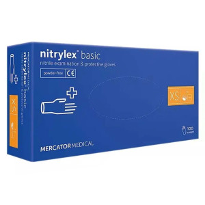 Рукавички нітрилові Нітрилекс БЕСІК СИНІ , nitrylex 50 пар/100 шт, XS
