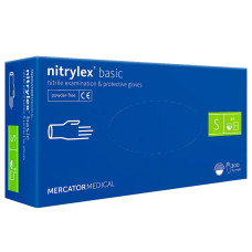 Перчатки Нитриловые Nitrylex Basic S Синие 100 шт/уп