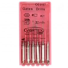 Gates Drills, Root Canal Expansion Drills, 32mm, #1-6, Vortex