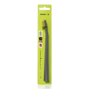 Spokar toothbrush (Soft) black handle / yellow bristles