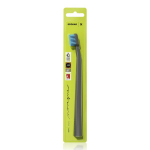 Spokar toothbrush (Soft) black handle / blue bristles