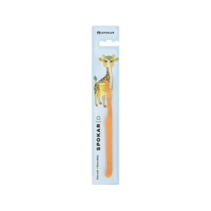 Toothbrush CHILDREN D Spokar extra soft, orange handle / yellow bristles (from 0 to 6 years)
