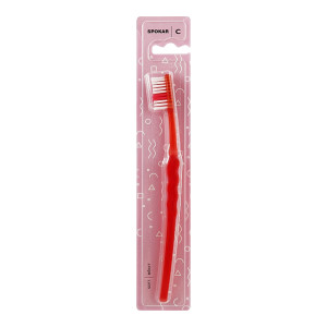 Spokar C soft toothbrush, red