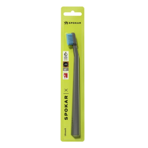 Spokar toothbrush ultra soft (Ultra Soft) black handle / blue bristles