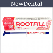 Rootfill with iodoform paste for fillings. Dident channels