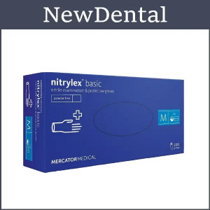 Перчатки нитриловые Nitrylex Basic M Синие 100 шт/уп  Mercator Medical