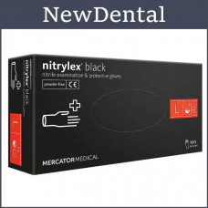Перчатки нитриловые неопудренные Nitrylex Black L (Нитрилекс) черные 100 шт/уп