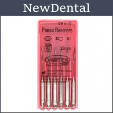 Piezo Reamers Peeso Reamers 1, 32mm Reamers, Root Canal Expanders, (6 pcs.), Vortex