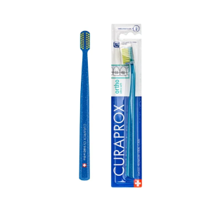 Ортодонтична зубна щітка Ortho (5460) із заглибленням, синя/зелена CURAPROX