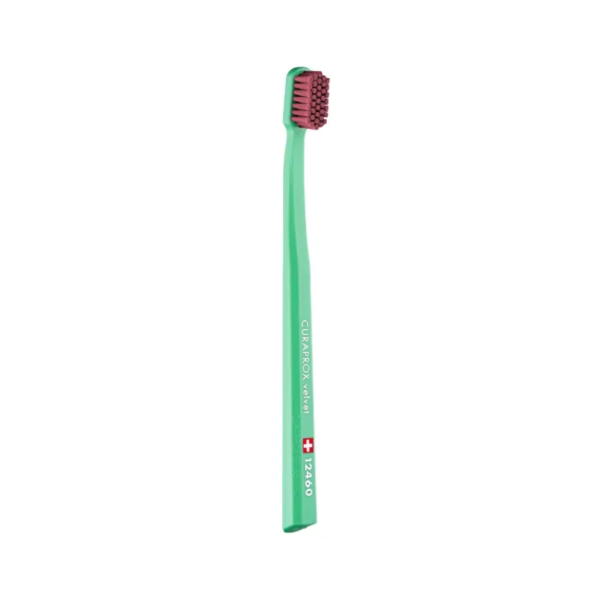 Velvet Toothbrush (12460) Light Green Handle/Purple Bristle CURAPROX