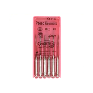 Piezo Reamers Peeso Reamers 1, 32mm Reamers, Root Canal Expanders, (6 pcs.), Vortex