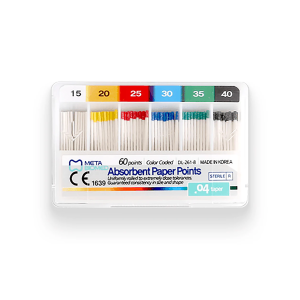 Meta Biomed Absorbent Paper Points, Мета Биомед Бумажные штифты 04 №45, 60шт