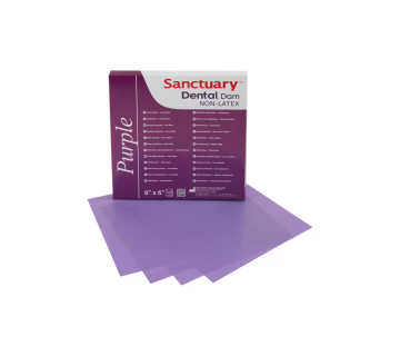 Rubber dam without latex, purple with mint aroma, 152 mm 15 pcs Sanctuary