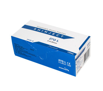 SHINJECT 27G L Carpule Needles (0.4x35mm), Blue, 100 pcs