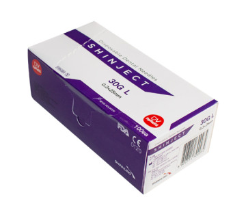SHINJECT 30G L (0.3x25mm) Carpule Needles, Purple, 100 pcs