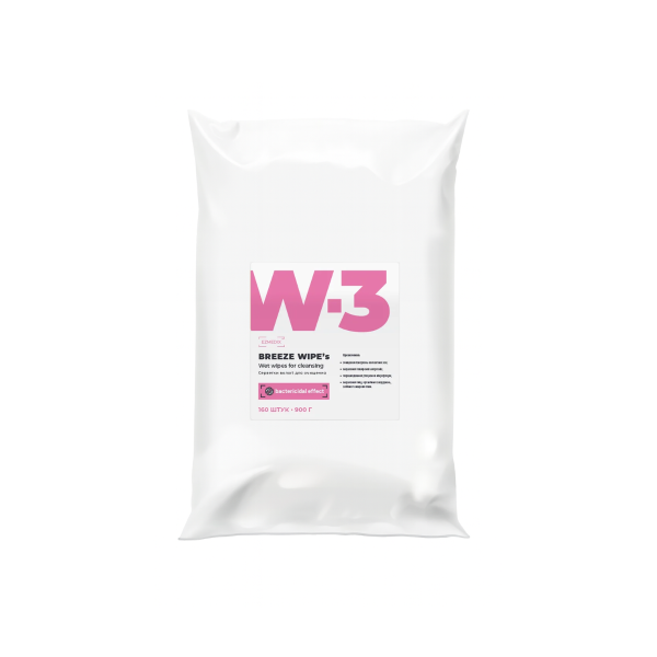 W-3 Салфетки бактерицидные, бесспиртовые BREEZE WIPE's (пакет)