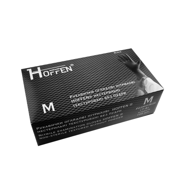 Nitrile gloves HOFFEN "GoldenTouch" Black - M