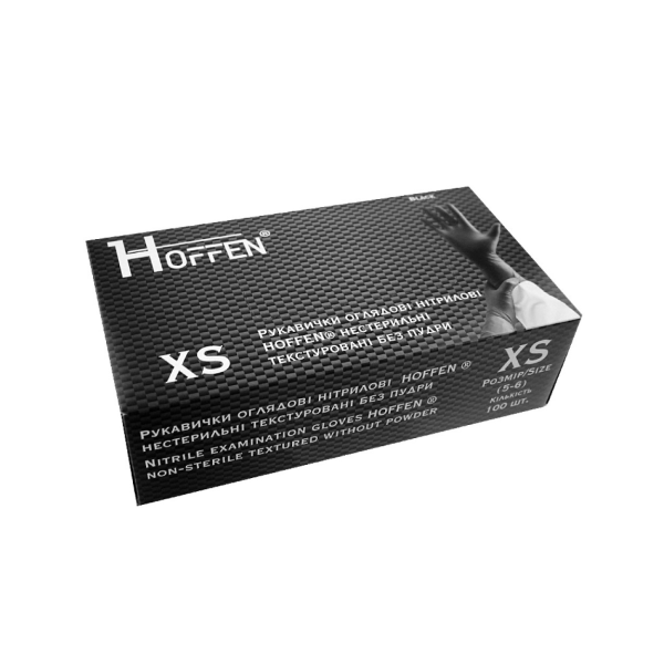 Рукавички нітрилові HOFFEN "GoldenTouch" Чорні - XS