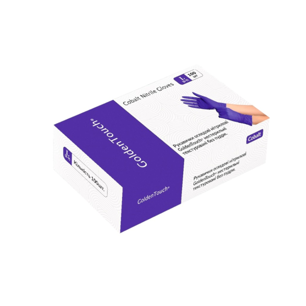 Рукавички нітрилові "GoldenTouch" Кобальт - L