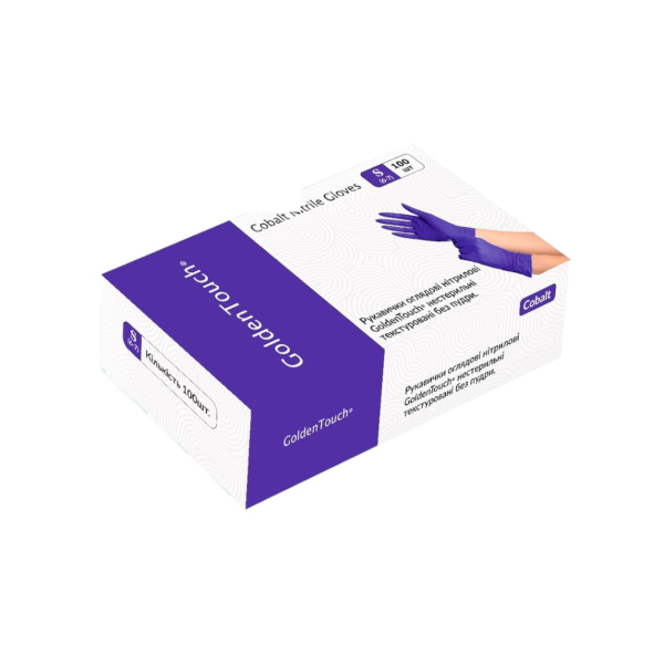 Рукавички нітрилові "GoldenTouch" Кобальт - S