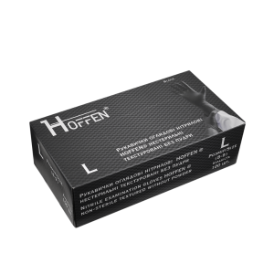 Перчатки нитриловые HOFFEN Черные (3.2г) - L