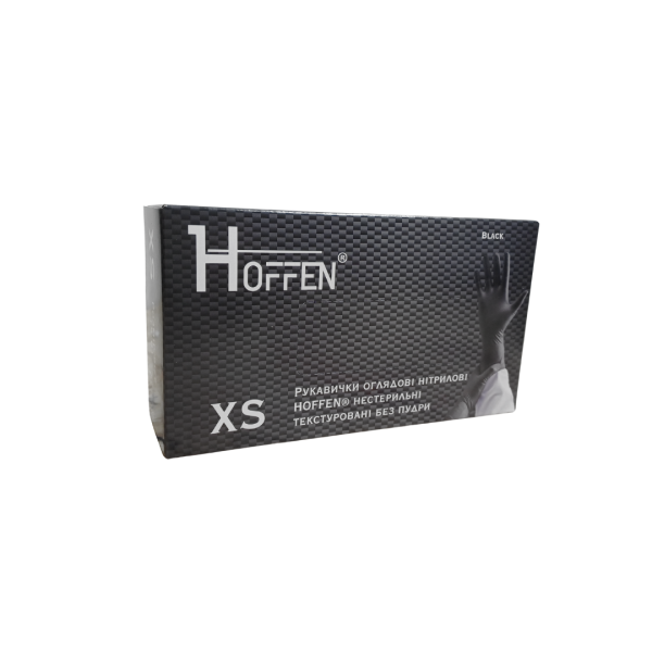 Nitrile gloves HOFFEN Black (3.2g) - XS