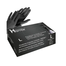 Перчатки нитриловые HOFFEN Черные (4 г) - L