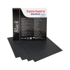 Rubber dam latex, black with mint aroma, Thick, 152mm*152mm 36pcs