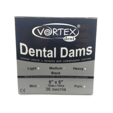 DentalDams — листы / платки для кофердама СРЕДНИЕ черные (мятные)