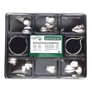 Contour sectional metal matrices, set of 6 types + fixing rings, 50 microns, 100 pcs Vortex