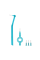 Prime interdental brush set (5 pcs + 2 holders) blue CURAPROX