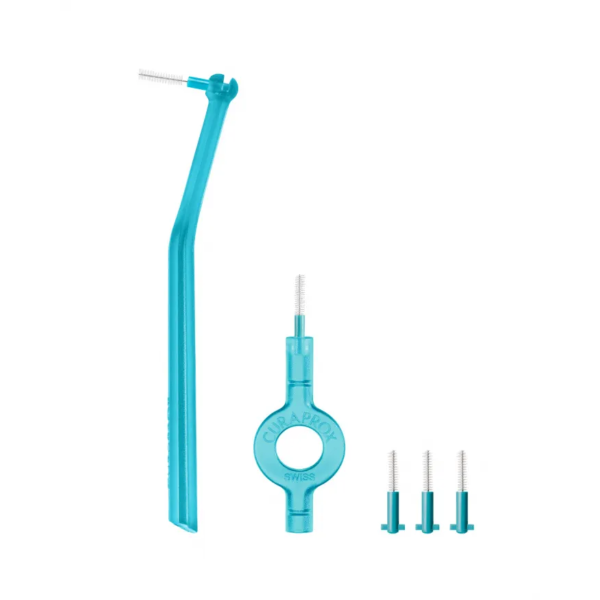 Prime interdental brush set (5 pcs + 2 holders) blue CURAPROX