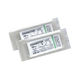 Suture material (pe polyester GREEN) 4/0 cutting