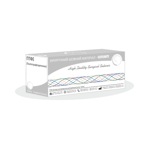 Шовный материал (птфэ политетрафторэтилен монофиламент) 4/0 колющий ОЛИМП