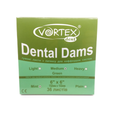 DentalDams — листы / платки для кофердама СРЕДНИЕ зелени (мятные)